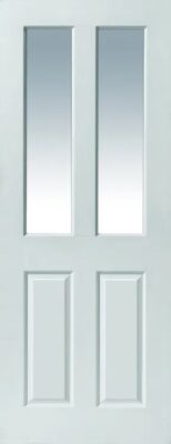 Internal Canterbury 2 Light (CLEAR GLASS) White Smooth Door