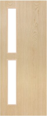Flush Ash D07 Glazed FD30 44mm Pre-Finished Fire Door - DE