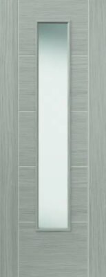 Internal Laminate Tigris (CLEAR GLASS) Light Grey Pre-Finished Door