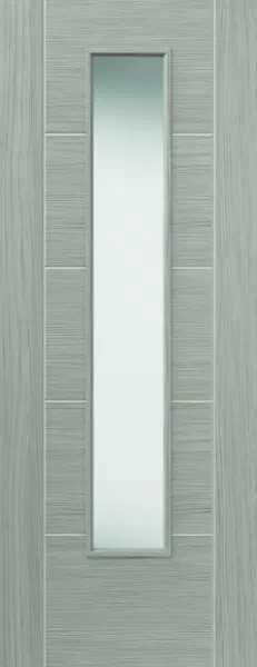 Internal Laminate Tigris (CLEAR GLASS) Light Grey Pre-Finished Door