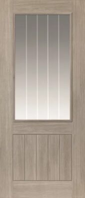 Internal Laminate Cottage Colorado (CLEAR GLASS) Light Grey Pre-Finished Door