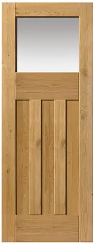 Internal Rustic Oak Veneered DX (CLEAR GLASS) Un-Finished Door