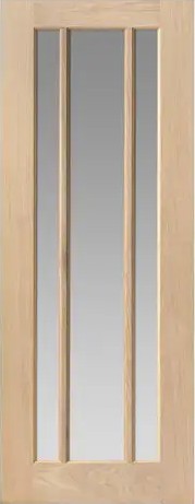 Internal Oak Darwen (CLEAR GLASS) Un-Finished Solid Core Door