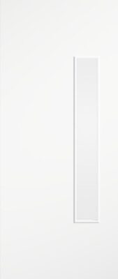 Flush White 18G Primed (CLEAR GLASS) FD30 44mm Fire Door