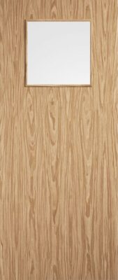 Oak Flush 1G Pre-Finished (CLEAR GLASS) FD30 44mm Fire Door - LPD