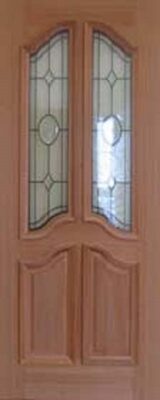 External Hardwood Richelieu with Star Antique Lead Glass Door