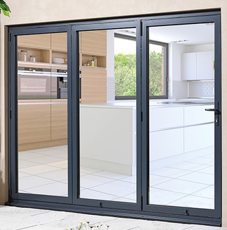 External 8ft ALUVU Folding Doors in Pre-Finished Grey