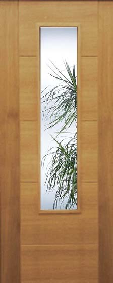 Oak 5 Panel V Groove 1 Light (CLEAR GLASS) Pre-Finished - DF