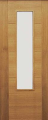 Internal Oak 5 Panel V Groove 1 Light (OBSCURE GLASS) Pre-Finished Door