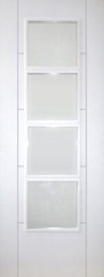 Internal White Primed Vancouver 4 Light (OBSCURE GLASS) Door