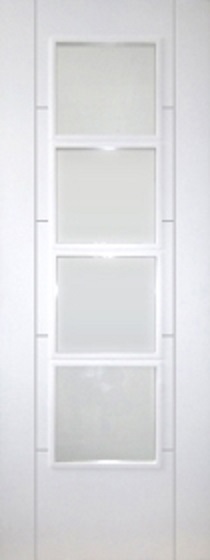 Internal White Primed Vancouver 4 Light (OBSCURE GLASS) Door