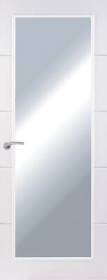 Internal White Premium Horizontal 4 Line (CLEAR GLASS) Smooth Door