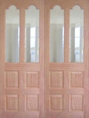Hardwood Victorian - Clear Bevelled Glass - Rebated Pair - Unfinished - DF