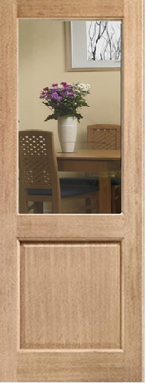 Oak 2XG - Clear Bevelled Glass - Unfinished - DF