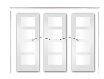 Easi Slide Door Set - Includes White Shaker Doors (CLEAR GLASS) - Frame - Pair Maker - Door Hardware - Excludes Handles - XL