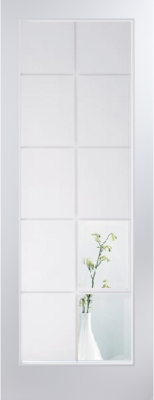 Internal White Primed Atherton 10 Light (CLEAR GLASS ETCHED LINES) Smooth Door
