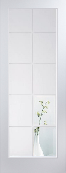 Internal White Primed Atherton 10 Light (CLEAR GLASS ETCHED LINES) Smooth Door