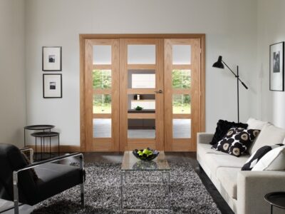 Oak Easi-Frame with Shaker Side Panels (CLEAR GLASS) - XL