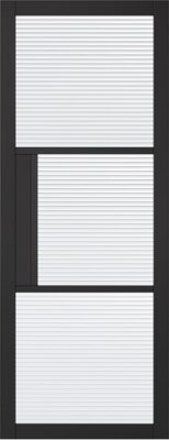 Internal Tribeca 3L Black Pre-Finished (REEDED GLASS) Door