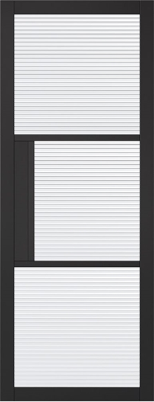 Internal Tribeca 3L Black Pre-Finished (REEDED GLASS) Door