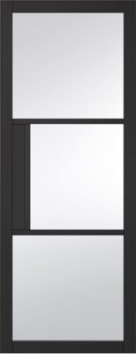 Internal Tribeca 3L Black Pre-Finished (CLEAR GLASS) Door