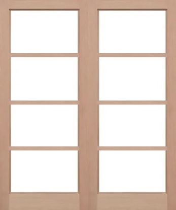External Hemlock Pattern 70 Pair Un-glazed (No Glass) Un-finished - MB