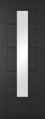 Charcoal Black Vancouver (CLEAR GLASS) 1 Light FD30 Solid Core Pre-Finished - LPD