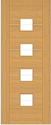 Internal Valencia (CLEAR GLASS) with Aluminum Inlays Pre-Finished Door