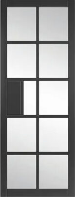 Internal Plaza Pre-Finished Black (CLEAR GLASS) Door