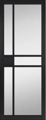 Internal City Black (CLEAR GLASS) Pre-Finished Door