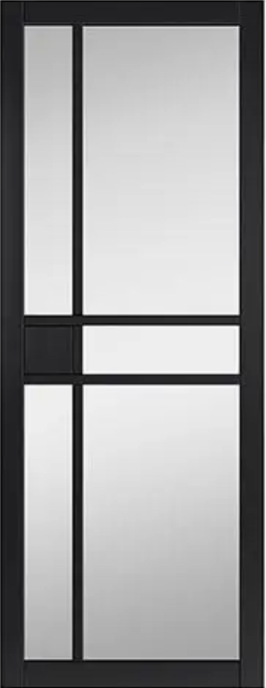 Internal City Black (CLEAR GLASS) Pre-Finished Door
