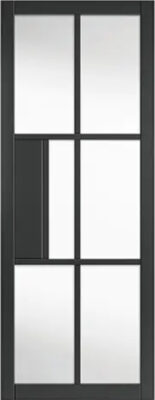 Internal Civic Black (CLEAR GLASS) Pre-finished Door