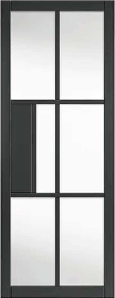 Internal Civic Black (CLEAR GLASS) Pre-finished Door