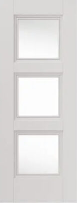 Internal White Primed Catton (CLEAR GLASS) Solid Core Door