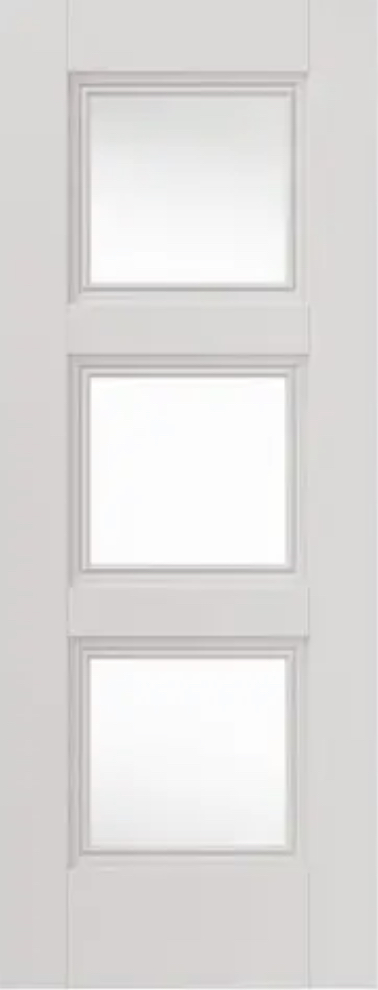 Internal White Primed Catton (CLEAR GLASS) Solid Core Door