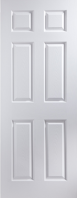 White Primed 6 Panel - Woodgrain FD60 54mm - PD