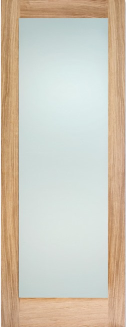 Internal Oak Pattern 10 (CLEAR EDGE OBSCURE GLASS) Un-Finished Door