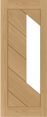 Internal Oak Torino Pre-Finished (CLEAR GLASS) FD30 44mm Fire Door