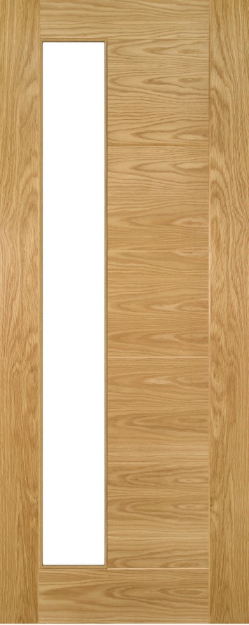 Internal Oak Seville 1SL (CLEAR GLASS) Pre-Finished Door