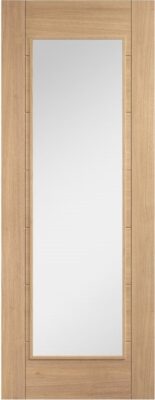 Internal Oak Carini 1L (CLEAR GLASS) Solid Core Un-Finished Door