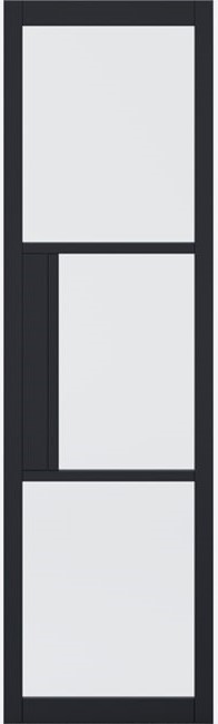 Internal Tribeca W8 with Lock Block Side Light 3L Black Pre-Finished (CLEAR GLASS) Door