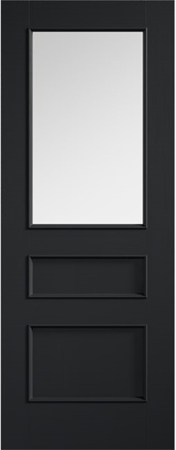 Internal Charcoal Black Toledo (CLEAR GLASS) Pre-Finished Solid Core Door