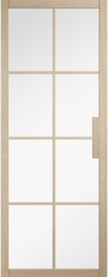 Internal Blonde Oak Pre-Finished (CLEAR GLASS) Malvern Solid Core Door