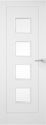 Internal White Primed 1 Panel 4 Light (CLEAR GLASS) Door