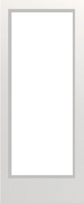 Internal Flush White Primed (CLEAR GLASS) 19G Paint Grade Solid Core FD30  44mm Door