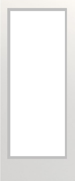 Internal Flush White Primed (CLEAR GLASS) 19G Paint Grade Solid Core FD30  44mm Door