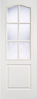 White Classic 6L - (CLEAR EDGED BEVELLED GLASS)- Pre Finished -DF