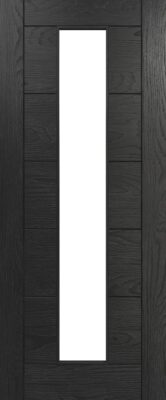 Internal Brushed Black Pre-Finished (CLEAR GLASS) Solid Core Seville Internal Door