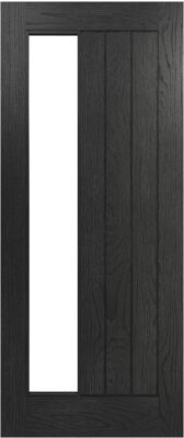 Internal Black Pre-Finished Solid Core Ely (CLEAR GLASS) Door