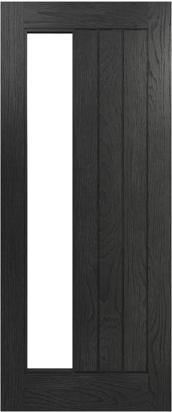 Internal Black Pre-Finished Solid Core Ely (CLEAR GLASS) Door